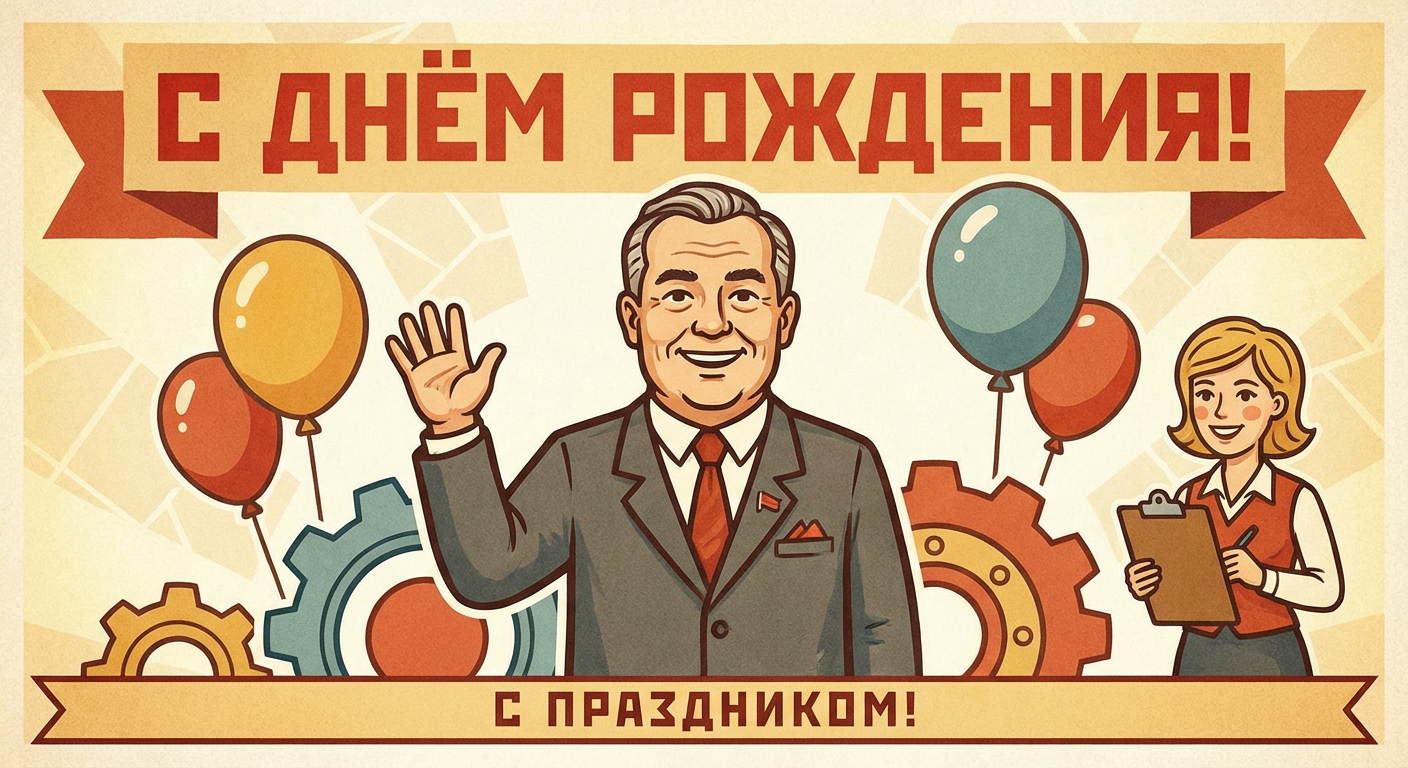 Поздравительная открытка на день рождения шефу через ИИ