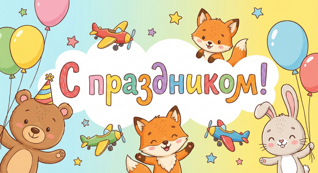 Поздравительная открытка на день рождения внуку через ИИ