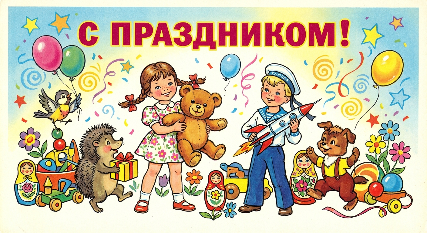 Поздравительная открытка на день рождения внучке через ИИ