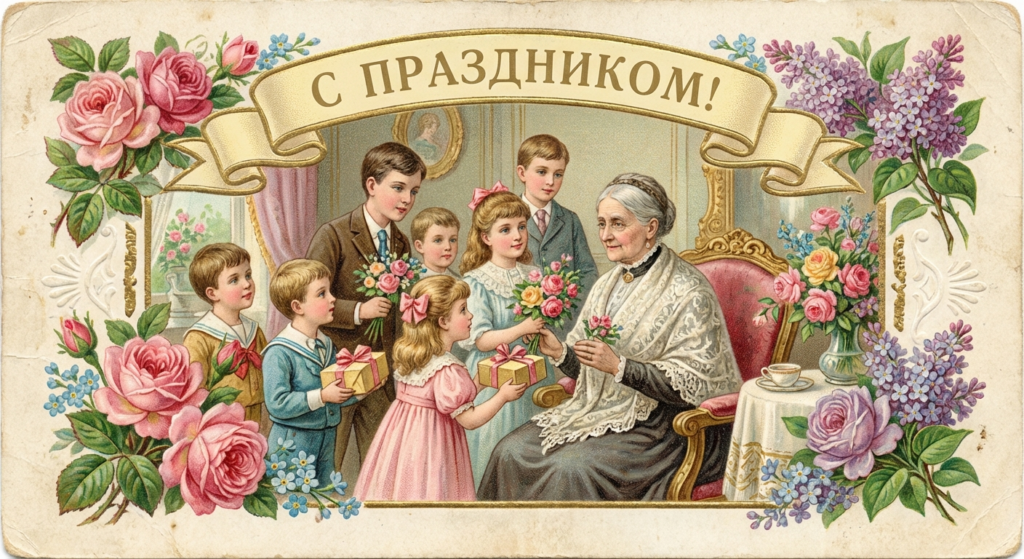 Поздравительная открытка на день рождения прабабушке через ИИ