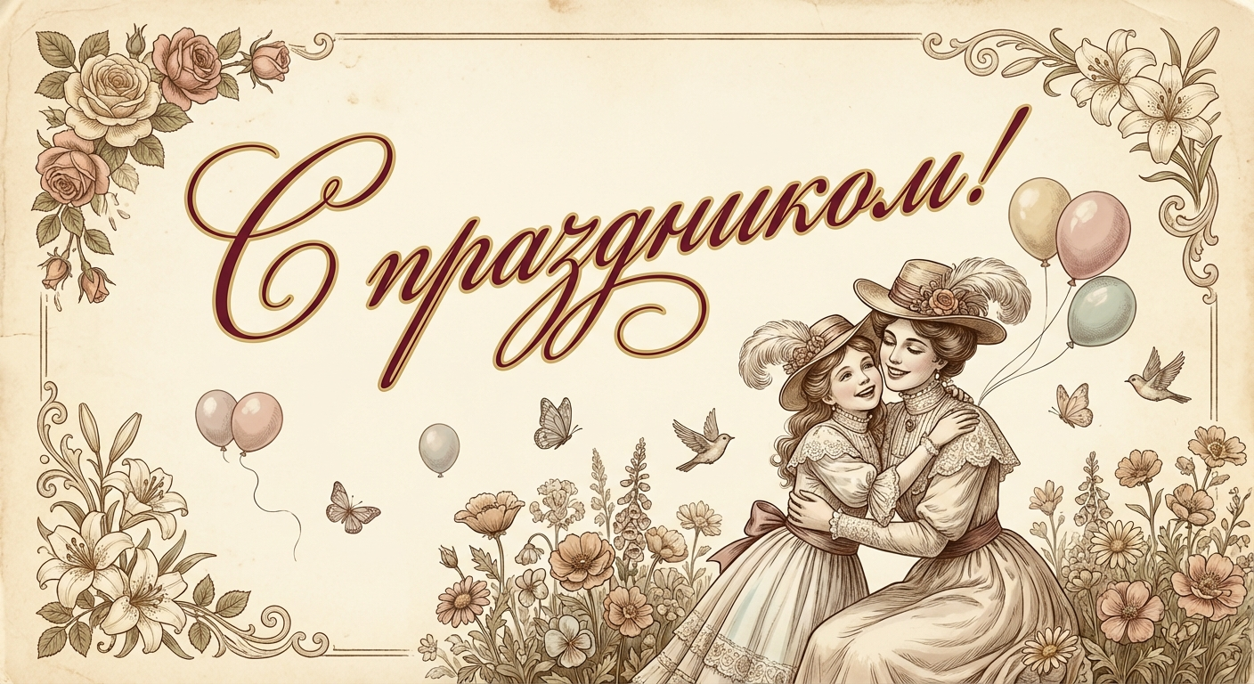 Поздравительная открытка на день рождения сестре через ИИ