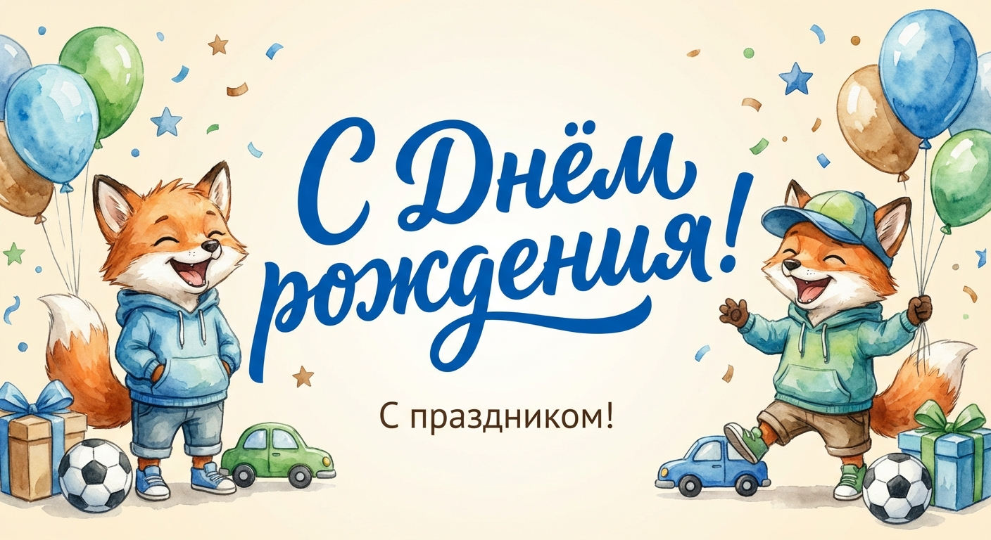 Поздравительная открытка на день рождения брату через ИИ