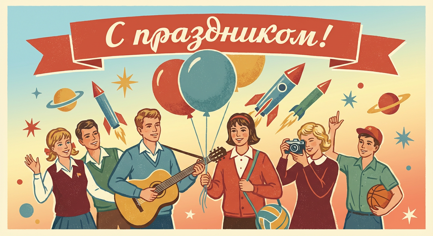 Поздравительная открытка на день рождения подростку через ИИ