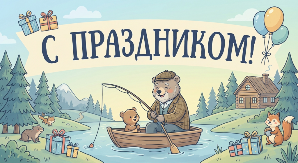 Поздравительная открытка на день рождения свёкру через ИИ