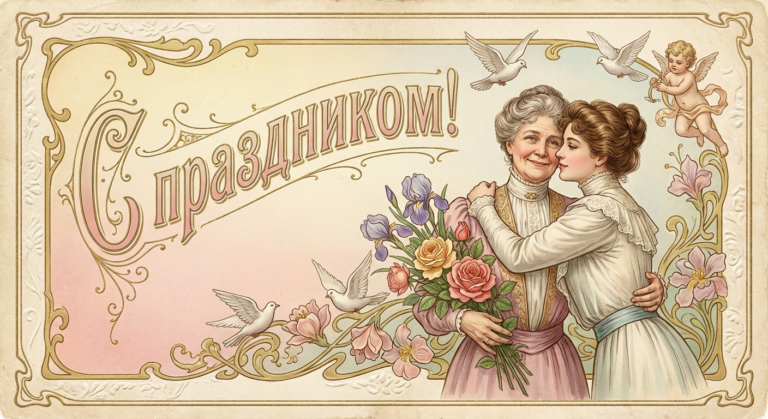 Поздравительная открытка на день рождения тёще через ИИ