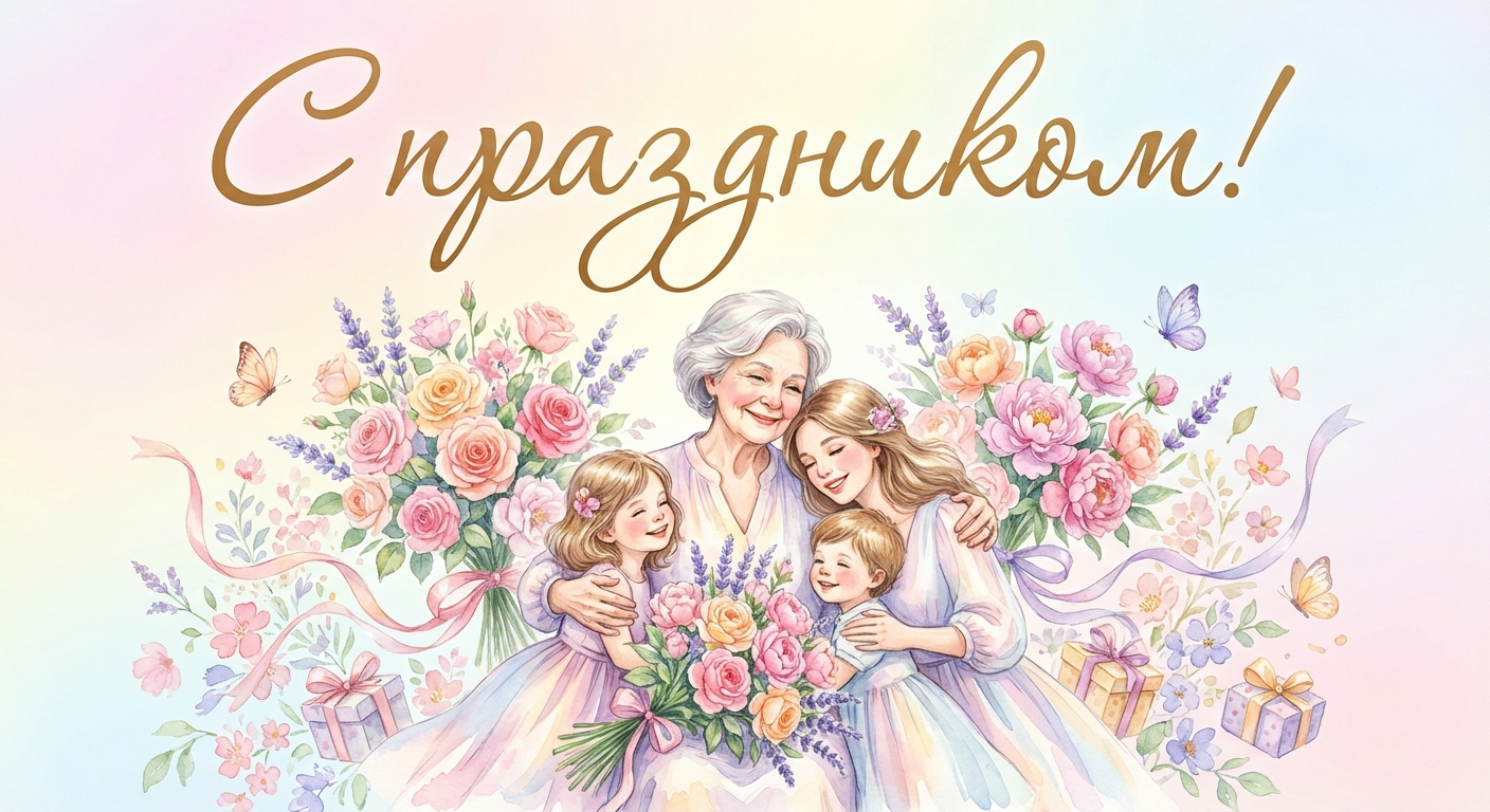 Поздравительная открытка на день рождения матери жены через ИИ