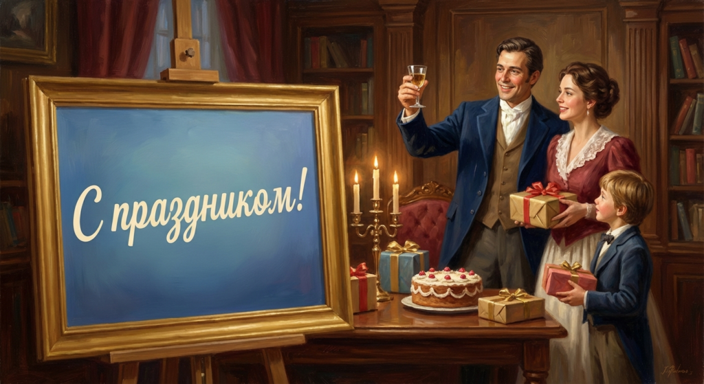 Поздравительная открытка на день рождения мужу дочери через ИИ