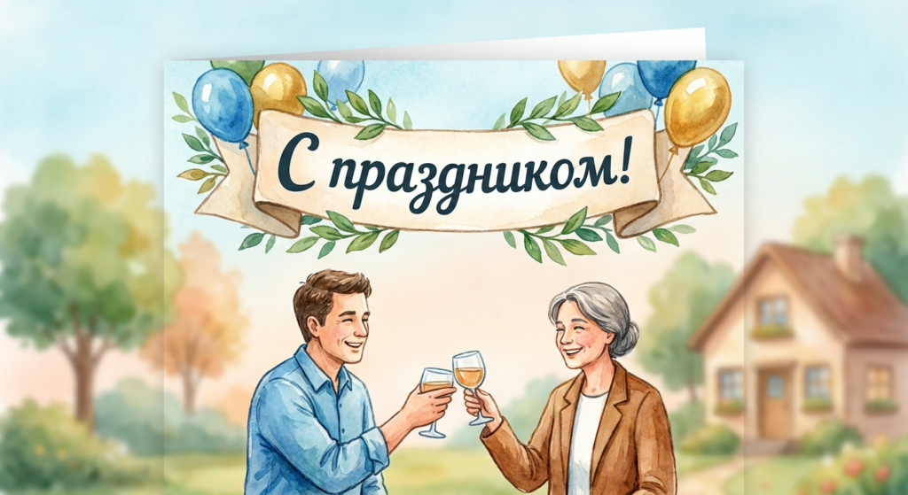 Поздравительная открытка на день рождения деверю через ИИ