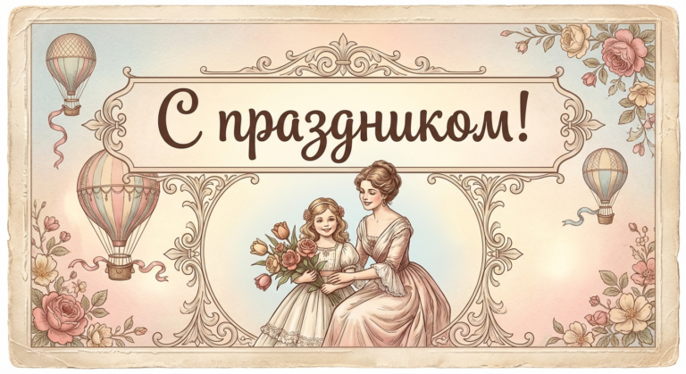 Поздравительная открытка на день рождения неродной матери через ИИ