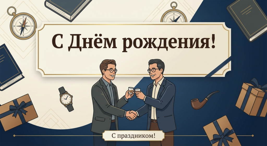 Поздравительная открытка на день рождения неродному отцу через ИИ