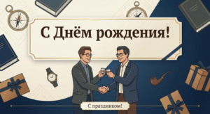 Поздравительная открытка на день рождения неродному отцу через ИИ