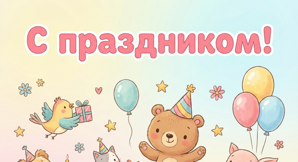 Поздравительная открытка на день рождения неродной дочери через ИИ