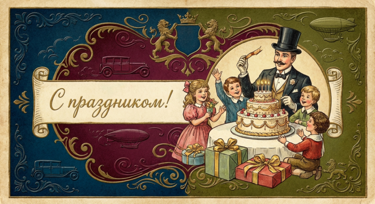 Поздравительная открытка на день рождения крёстному отцу через ИИ