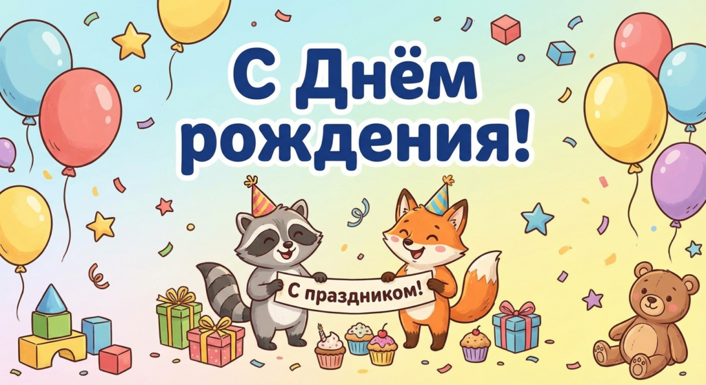 Поздравительная открытка на день рождения крестнику через ИИ