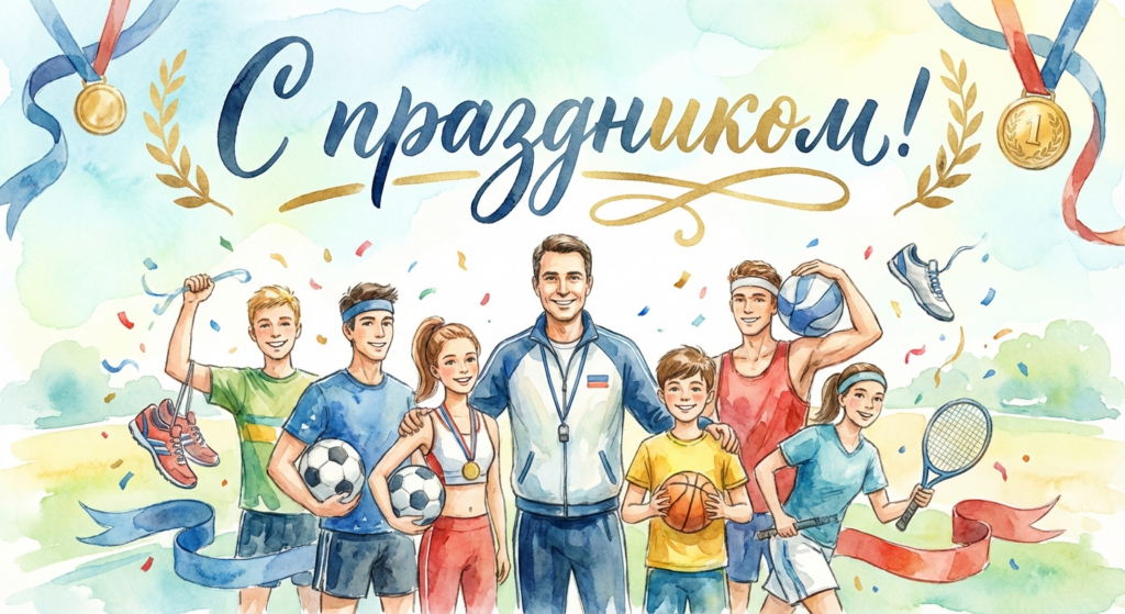 Поздравительная открытка на день рождения тренеру через ИИ