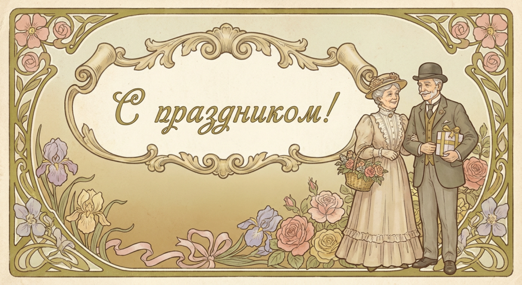 Поздравительная открытка на день рождения приятному человеку через ИИ