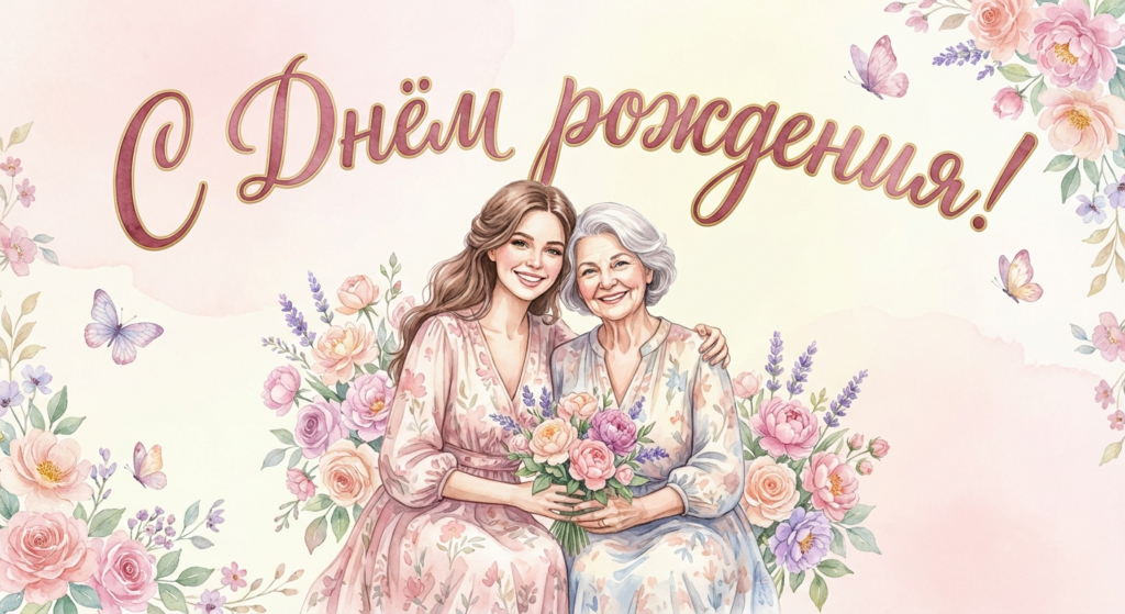 Поздравительная открытка на день рождения Алле через ИИ