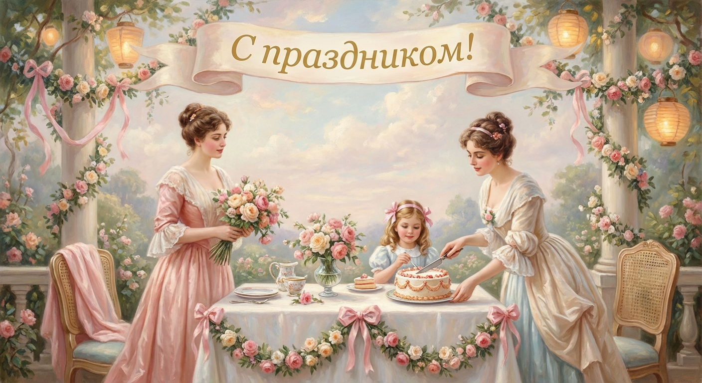 Поздравительная открытка на день рождения Анастасии через ИИ