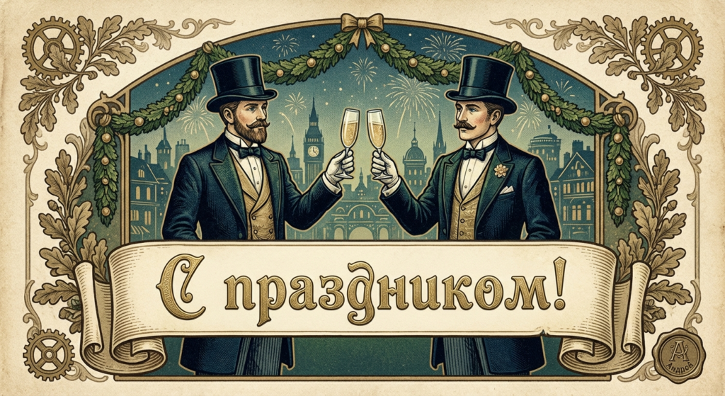 Поздравительная открытка на день рождения Андрею через ИИ