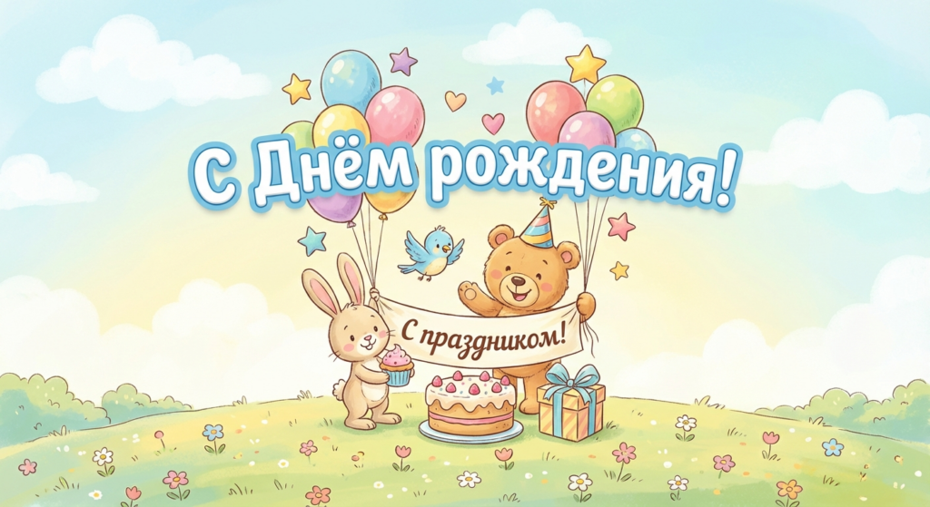 Поздравительная открытка на день рождения Валентине через ИИ