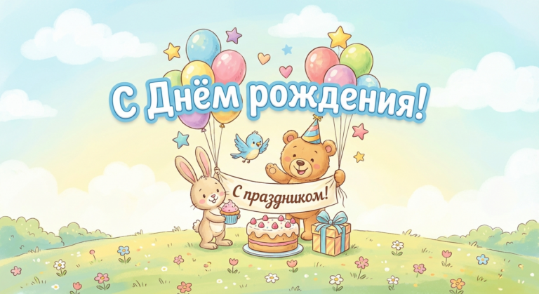 Поздравительная открытка на день рождения Валентине через ИИ