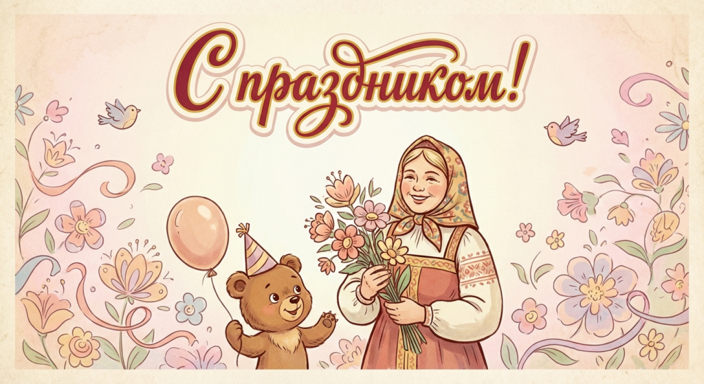 Поздравительная открытка на день рождения Вере через ИИ