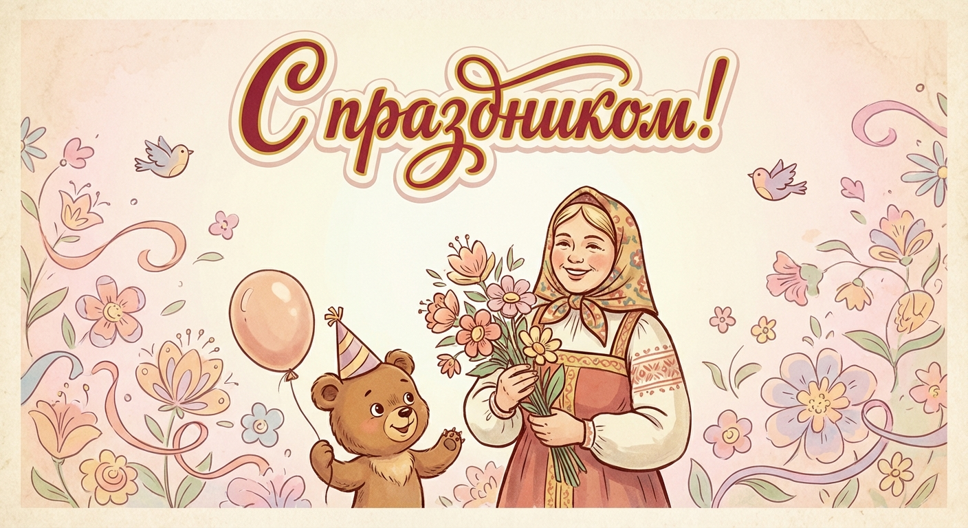 Поздравительная открытка на день рождения Вере через ИИ