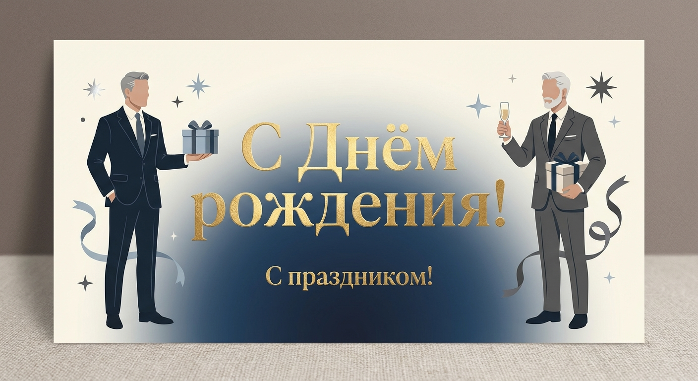 Поздравительная открытка на день рождения Виталию через ИИ