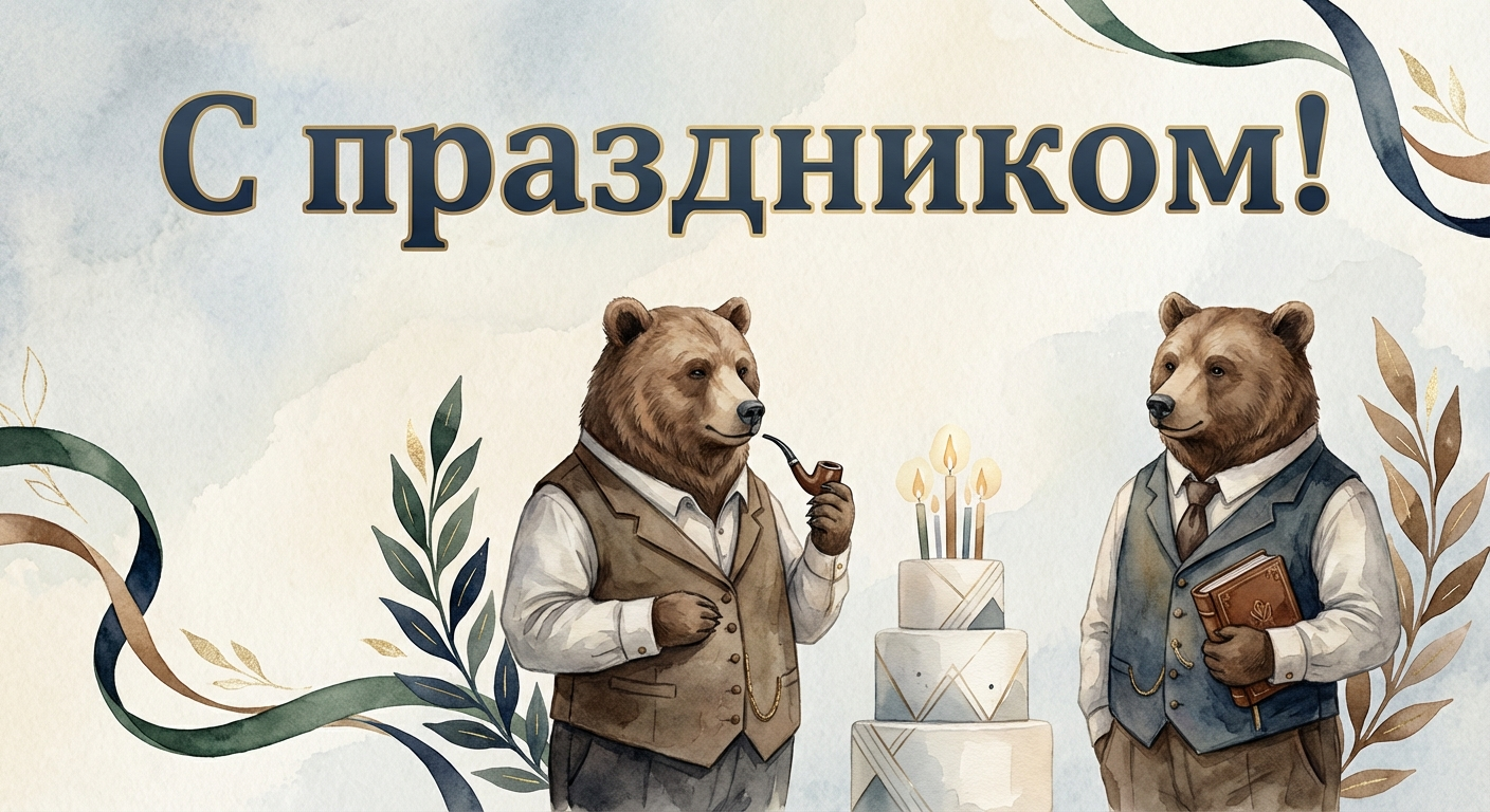 Поздравительная открытка на день рождения Владимиру через ИИ