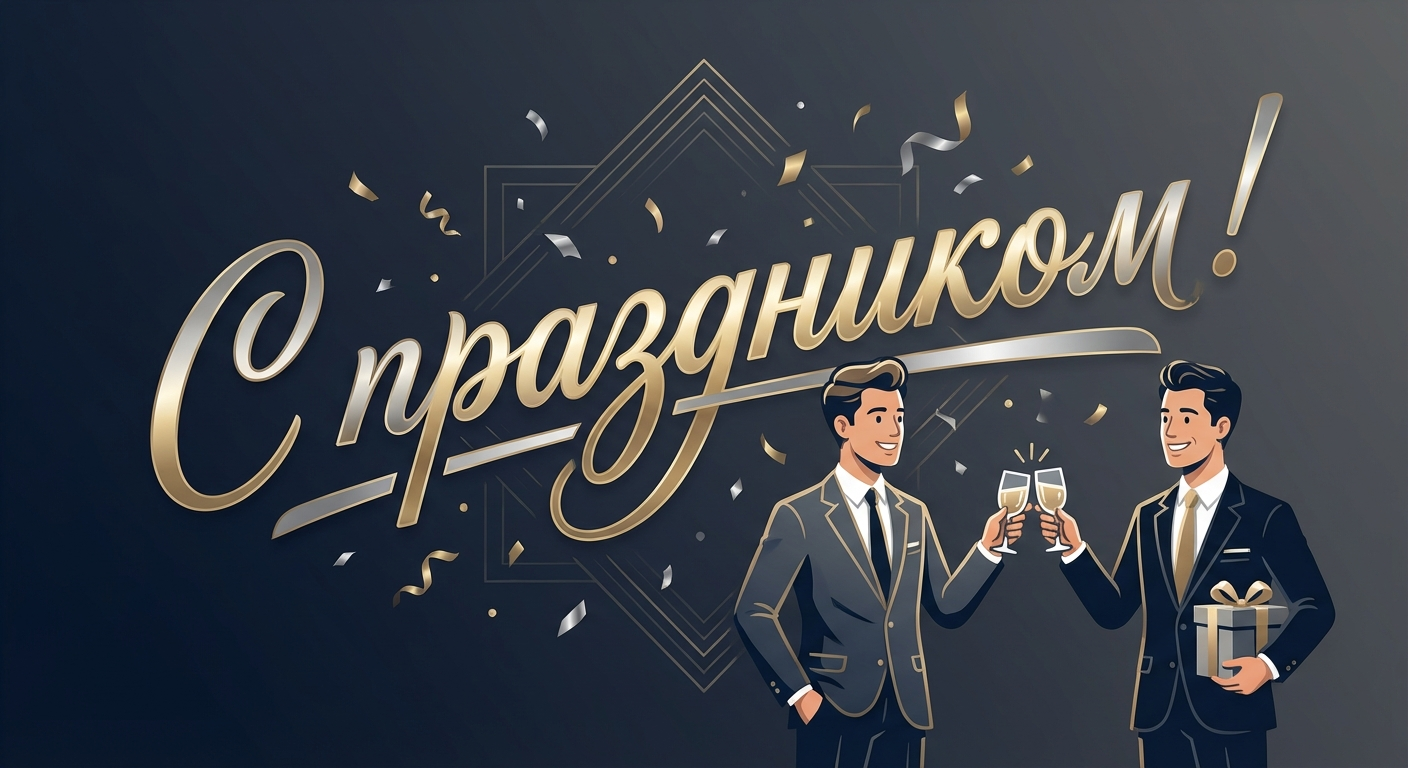 Поздравительная открытка на день рождения Геннадию через ИИ