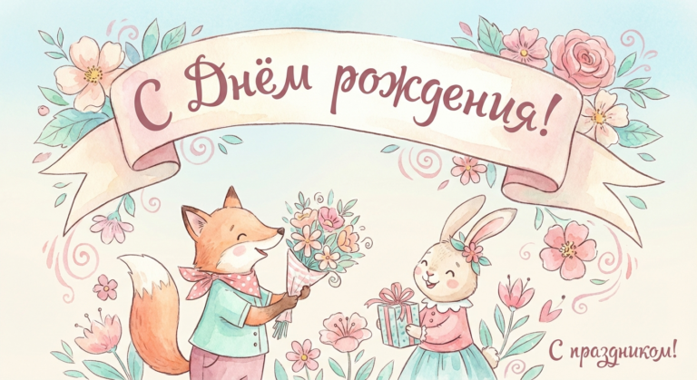 Поздравительная открытка на день рождения Инне через ИИ