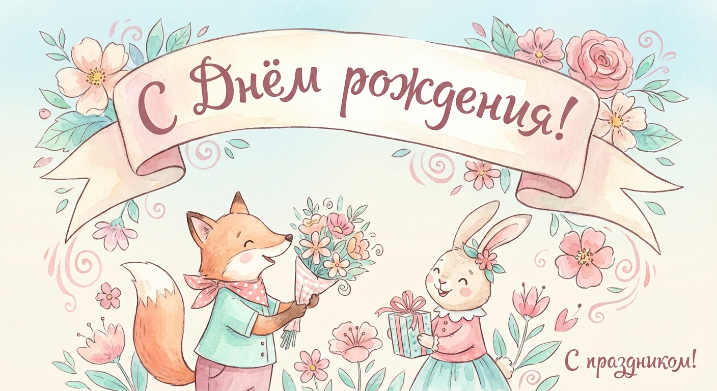 Поздравительная открытка на день рождения Инне через ИИ