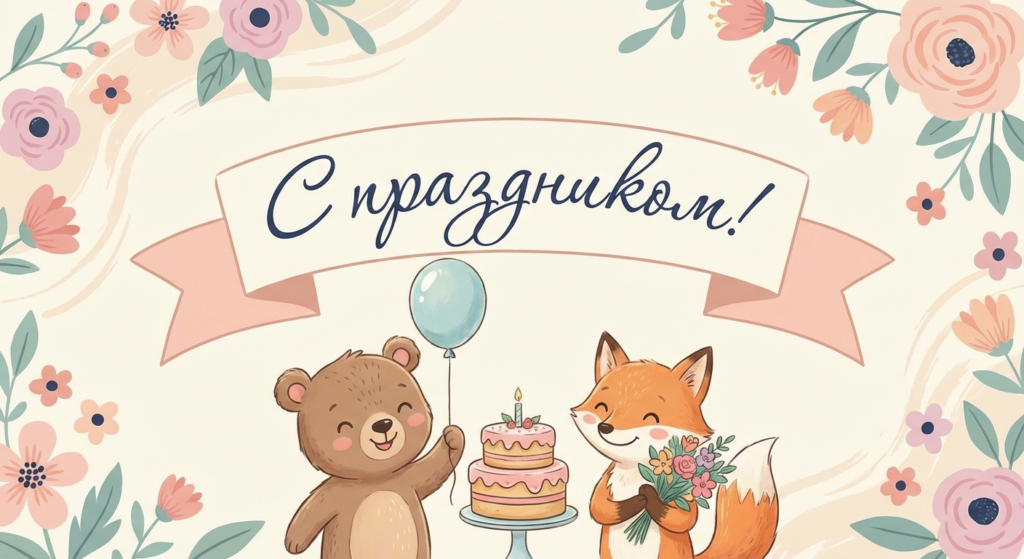 Поздравительная открытка на день рождения Надежде через ИИ