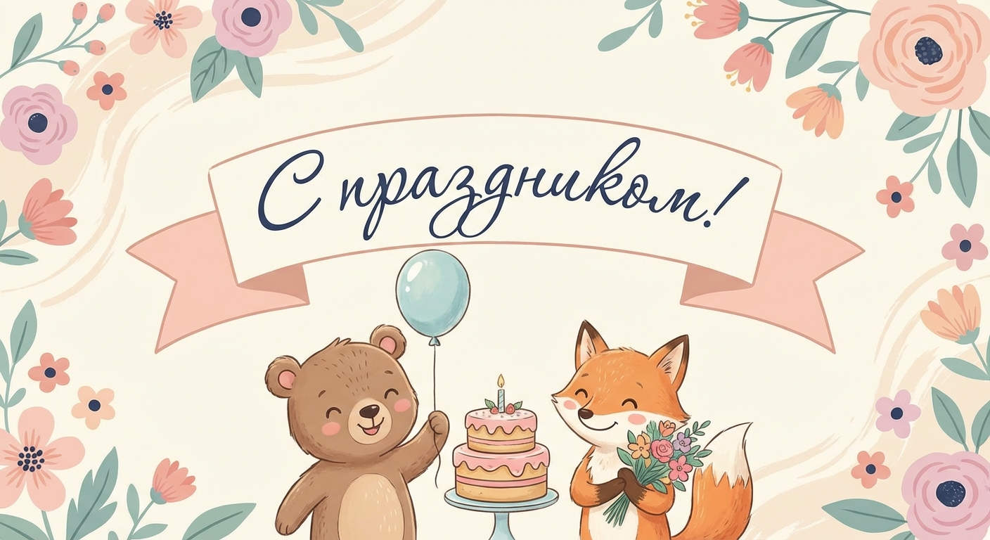 Поздравительная открытка на день рождения Надежде через ИИ