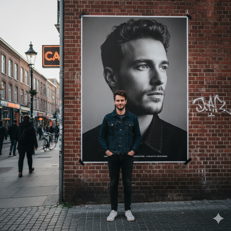 Сделать трендовое фото на фоне своего портрета