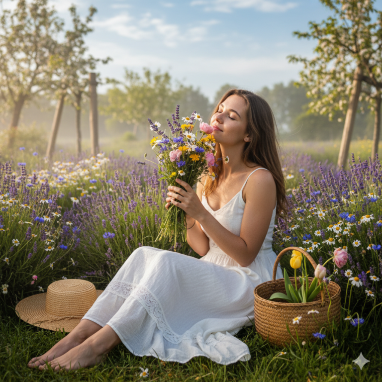 Сделать трендовое фото с букетом цветов