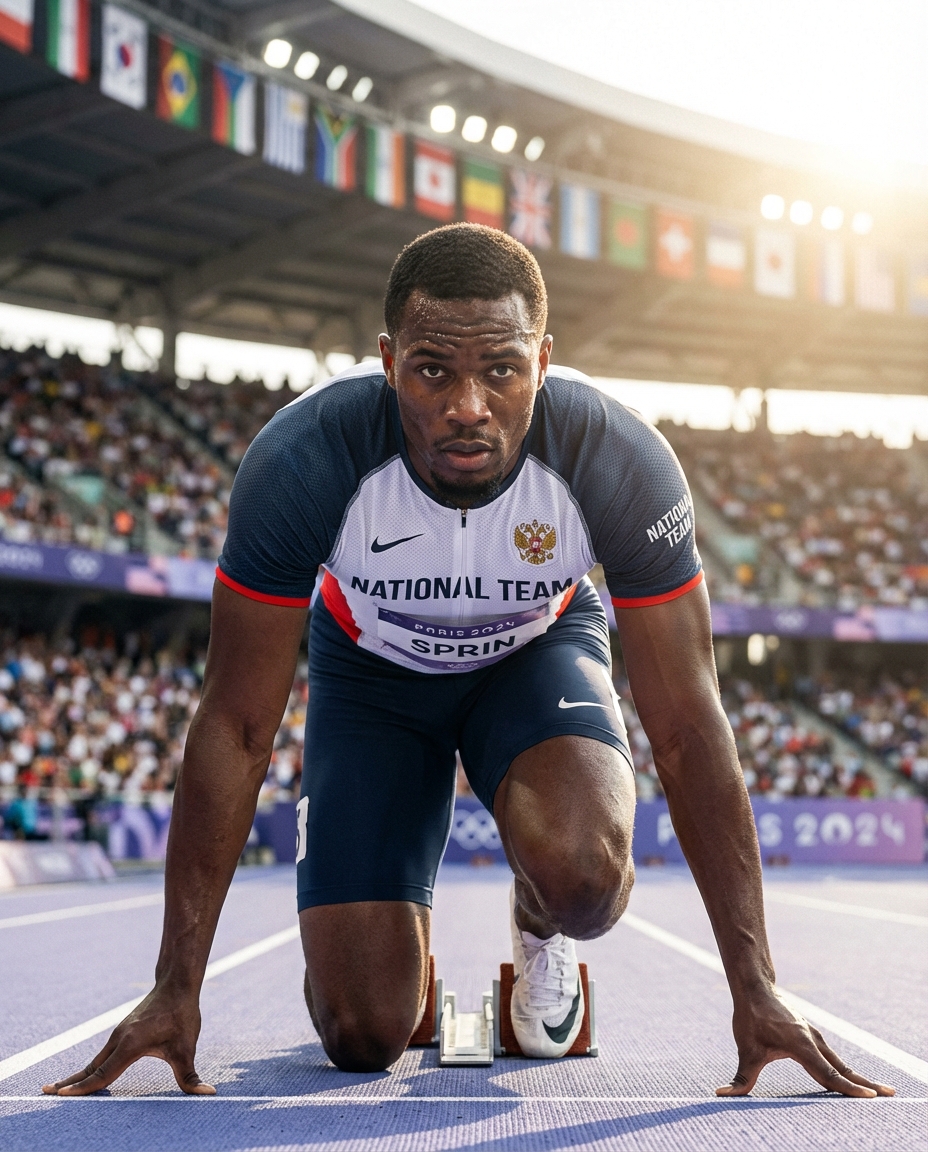 Сгенерировать фото или селфи в тематике «Я на старте игры / соревнования «