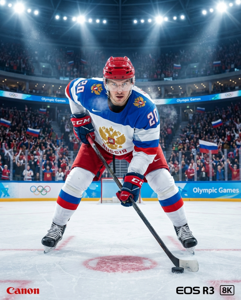 Сгенерировать фото или селфи в тематике "Я на старте хоккейного матча"