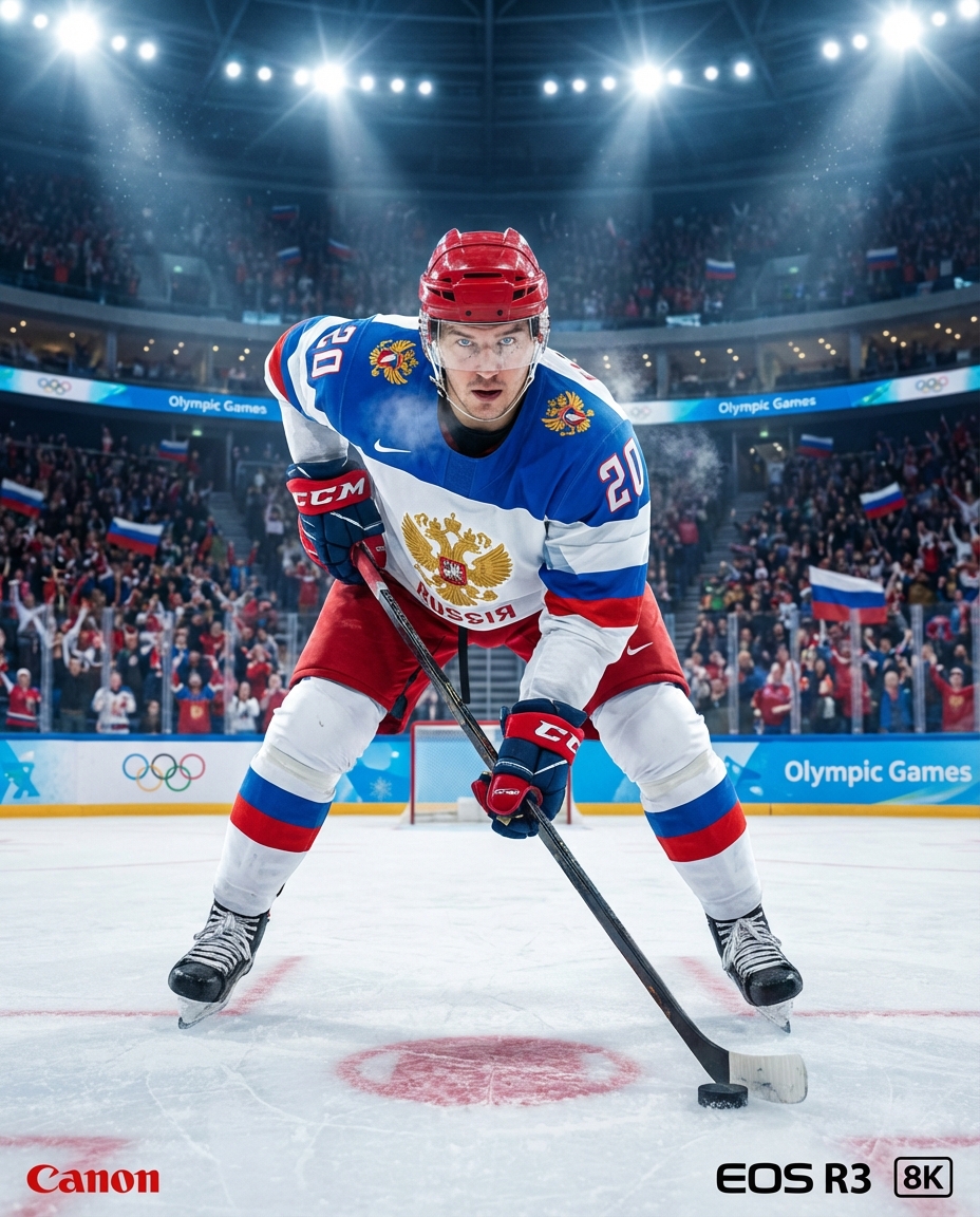 Сгенерировать фото или селфи в тематике «Я на старте хоккейного матча»