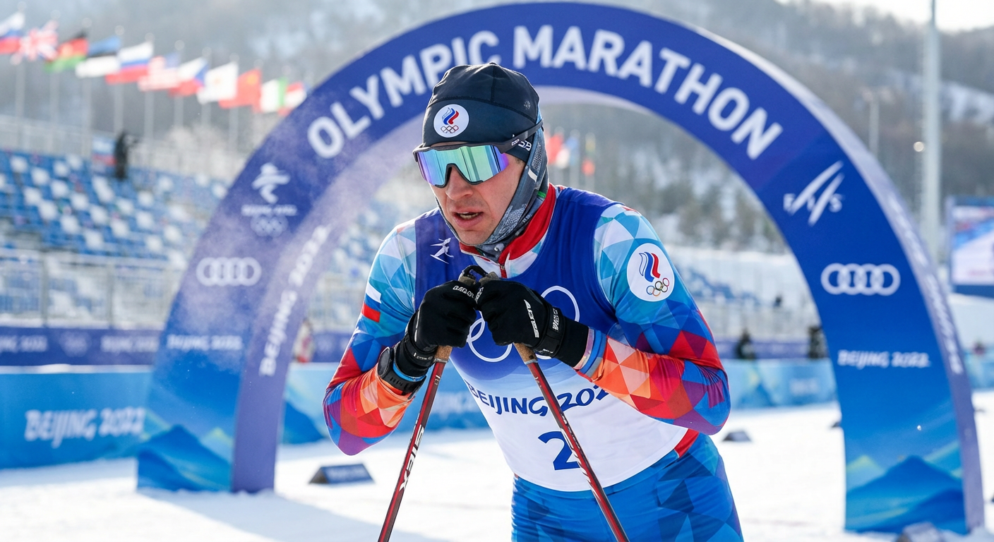 Сгенерировать фото или селфи в тематике «Я на старте лыжного марафона (кросс-кантри)»