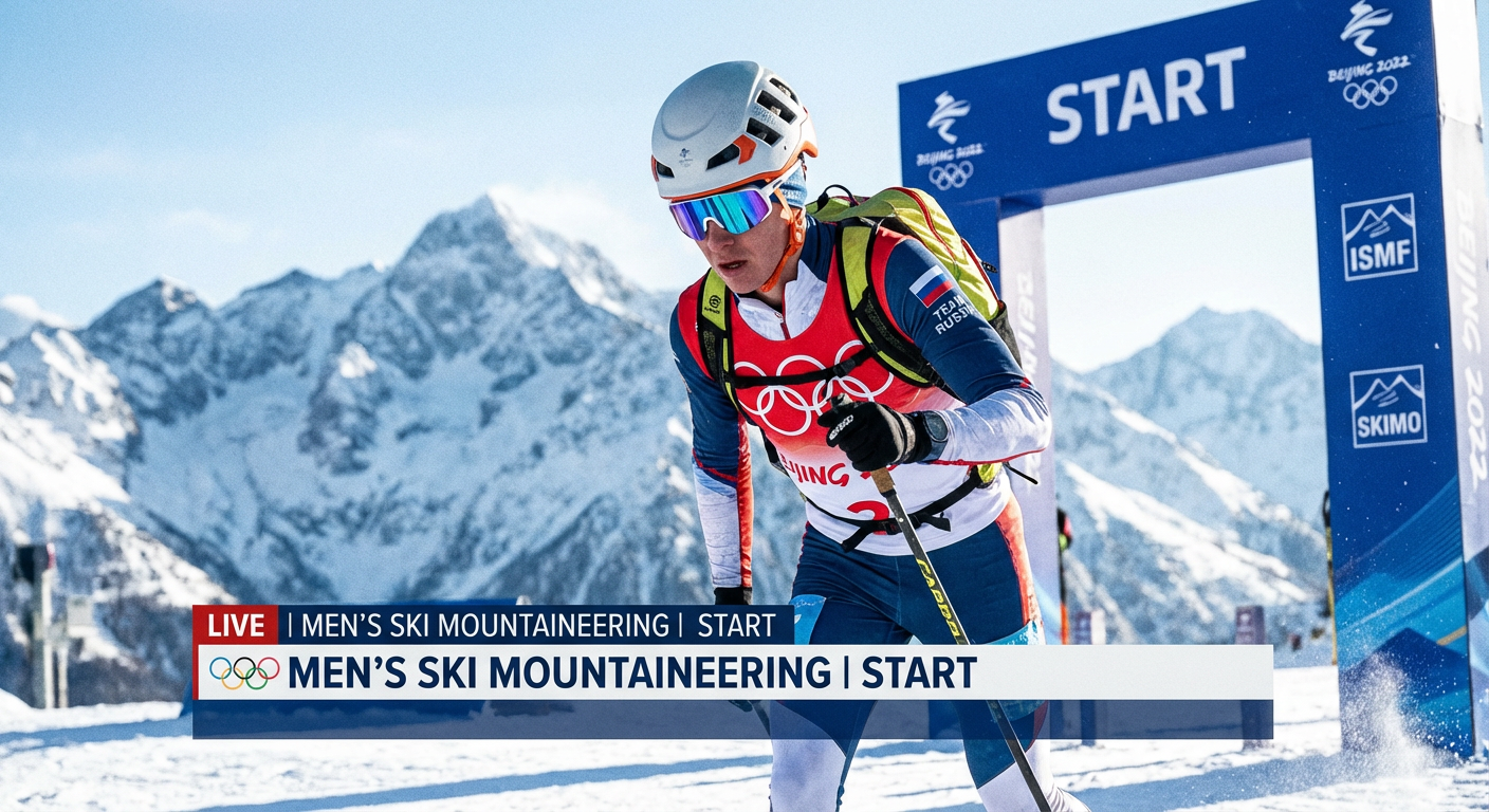 Сгенерировать фото или селфи в тематике «Я на старте ски-альпинистского забега»