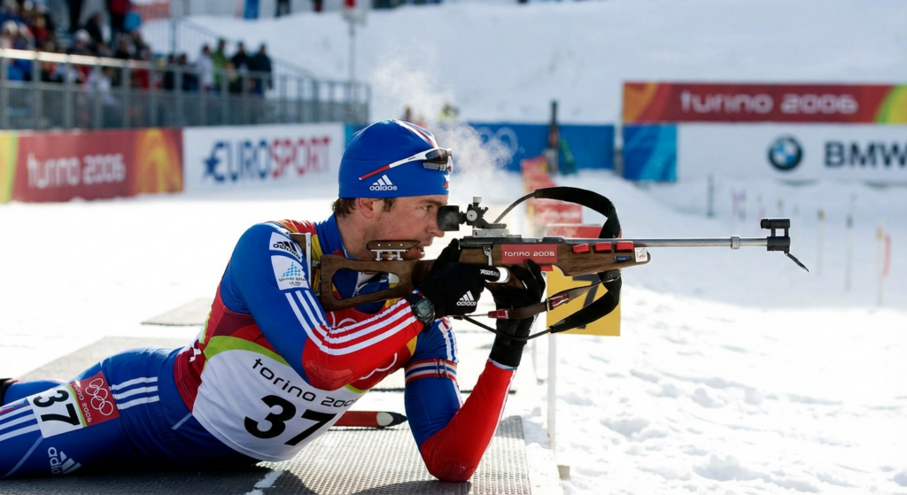 Сгенерировать фото или селфи в тематике «Я в момент выстрела в биатлоне»