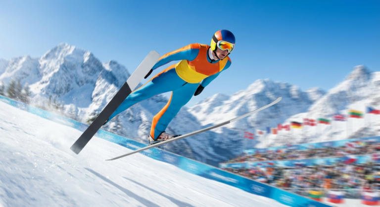 Сгенерировать фото или селфи в тематике "Я в прыжке в прыжках с трамплина"