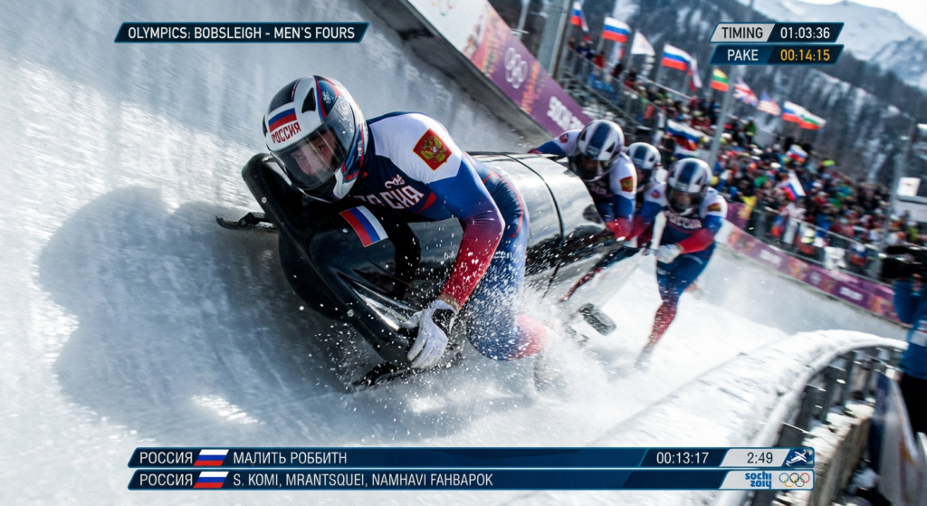 Сгенерировать фото или селфи в тематике «Я в повороте в бобслее»