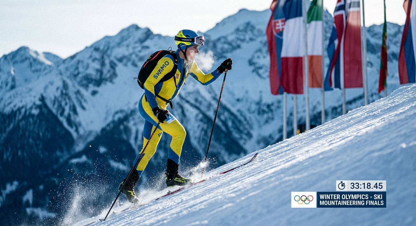 Сгенерировать фото или селфи в тематике «Я в вертикальном подъёме в ски-альпинизме»