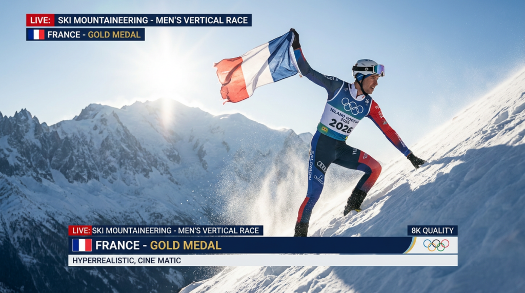 Сгенерировать фото или селфи в тематике «Я с флагом на трассе ски-альпинизма»