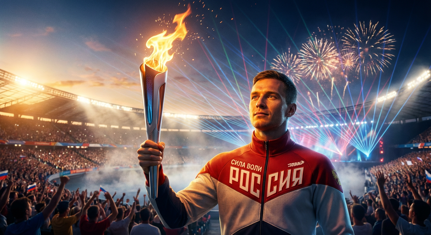 Сгенерировать фото или селфи в тематике «Я на церемонии открытия с факелом «