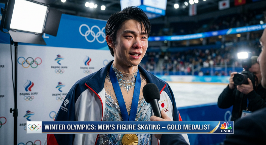 Сгенерировать фото или селфи в тематике «Я даю интервью после фигурного катания»