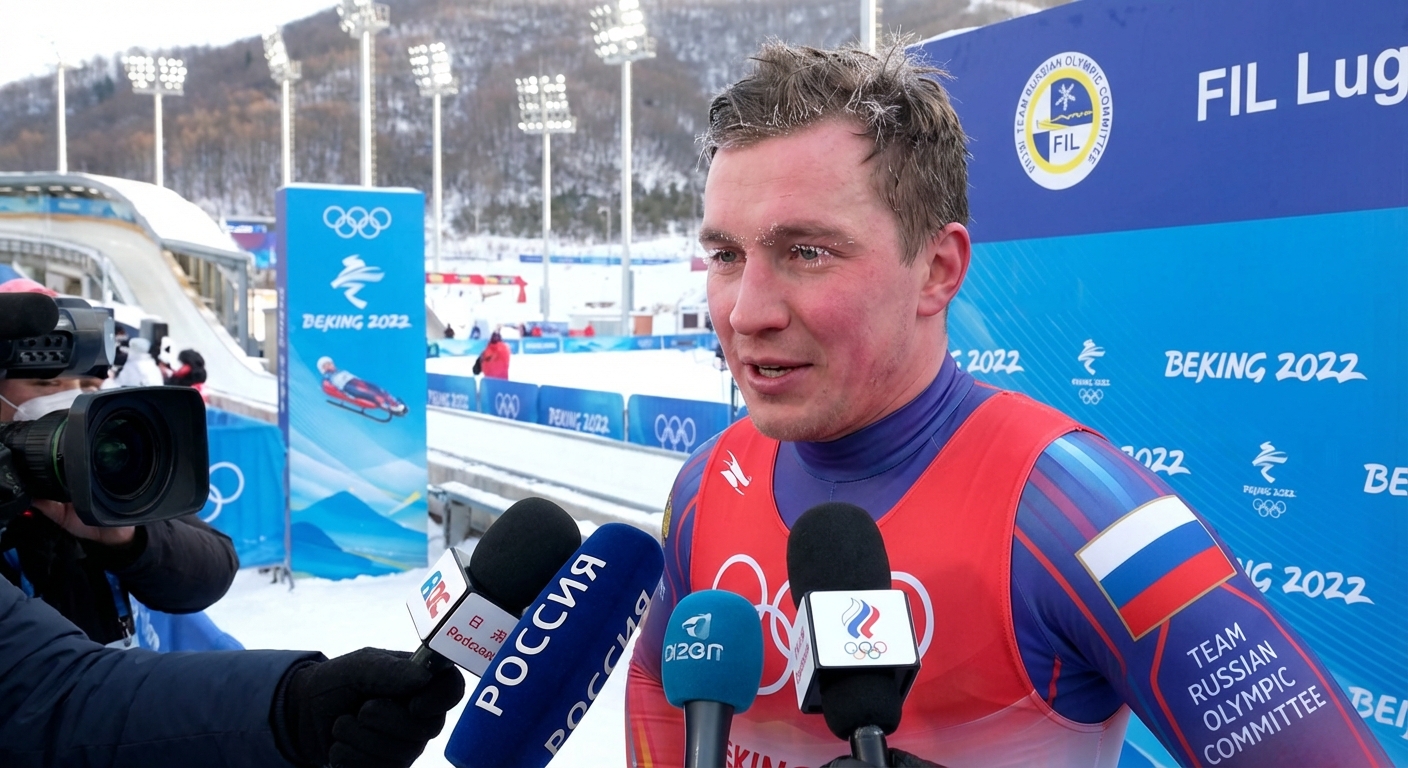 Сгенерировать фото или селфи в тематике «Я даю интервью после санного спорта»