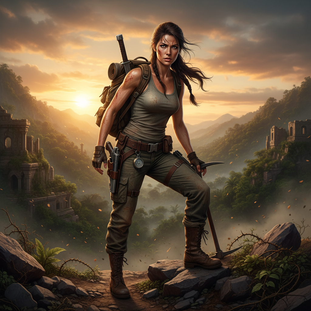 Сгенерировать фото или селфи в стиле игры «Tomb Raider»